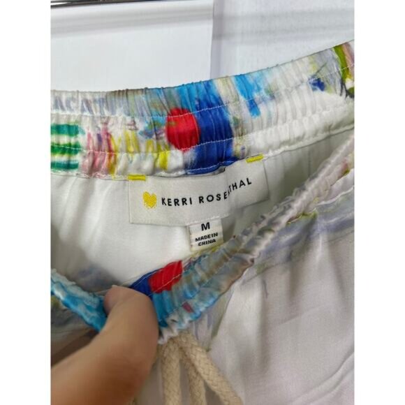 NEW Kerri Rosenthal Blair Printed Shorts Satin White Multicolor Size: Medium - Picture 5 of 8